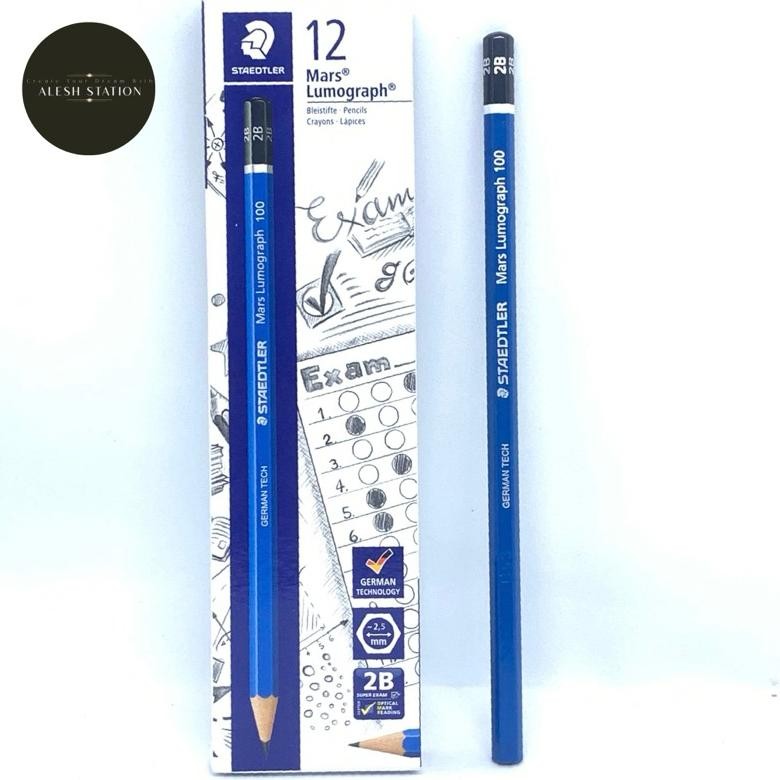 

PENSIL STAEDTLER PENCIL 2B MARS LUMOGRAPH 100/Lusin (Original) DiM