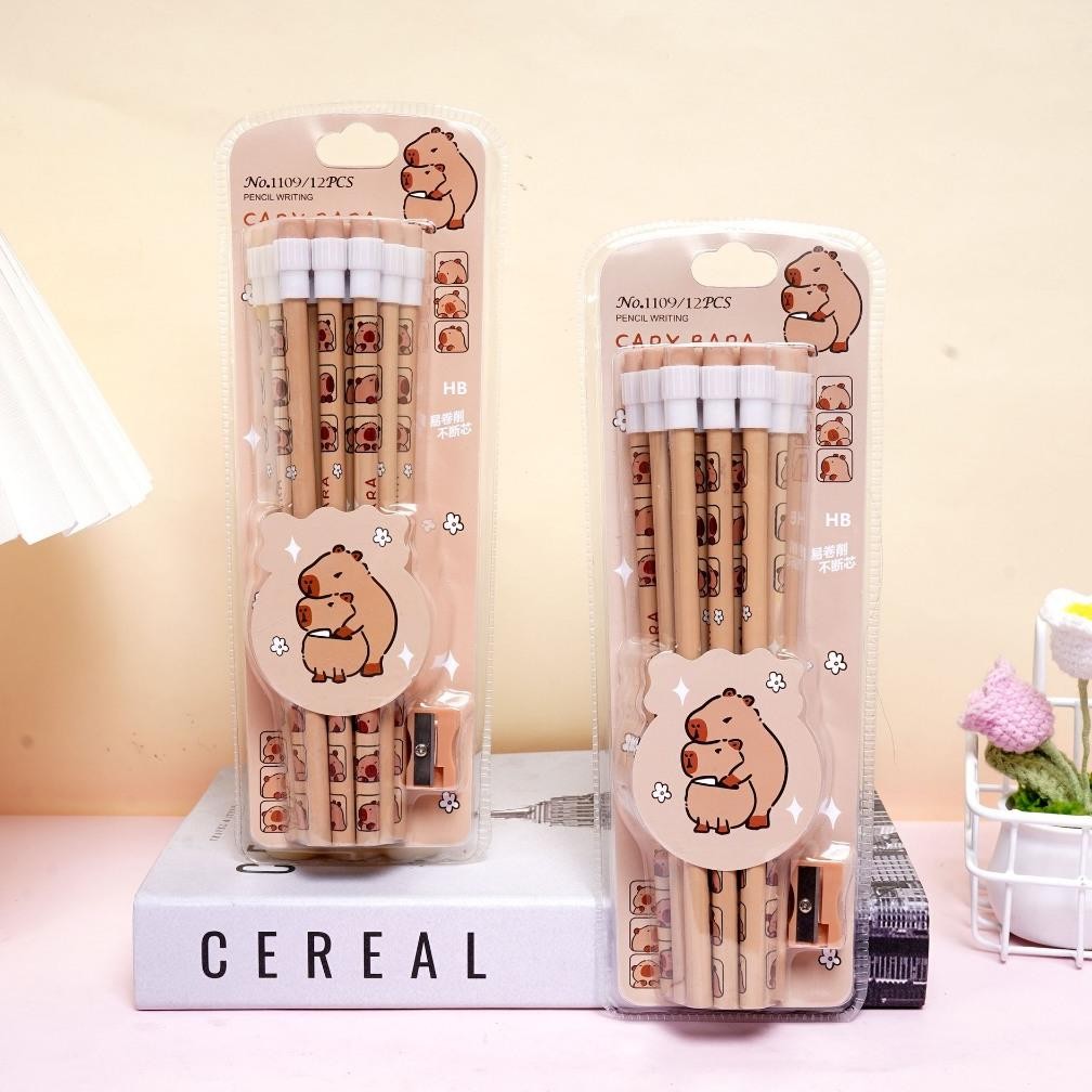 

{Capybara} Set Pensil HB (12 pcs) Karakter Capybara No. 1109 DiM