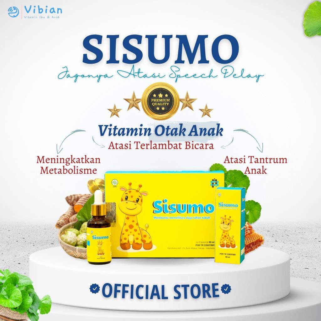 (Dapat 2 Botol) Sisumo Vitamin Telat Bicara Anak, Vitamin Speech Delay Expert Terbaru Best Quality 1