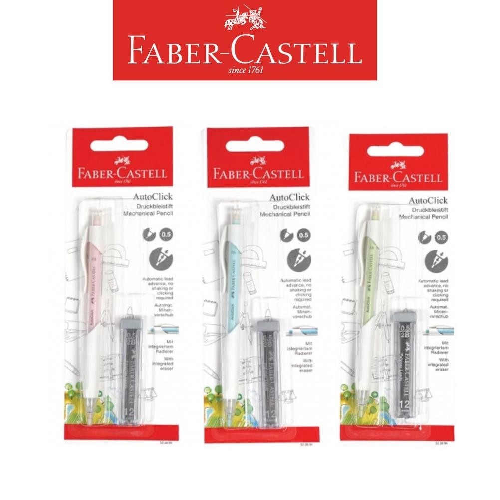 

Pensil Mekanik Faber Castell Auto Click 0,5 mm Mechanical Pencil Free Refill dengan Barrel Grip & Penghapus 533894 - Set- SHSNP DiM