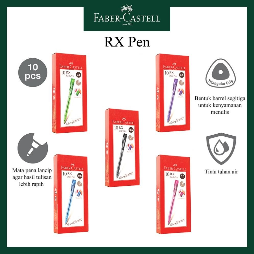 

Pulpen Faber Castell / Bolpen RX 0.5 MM Per Box / Isi 10 Pcs DiM