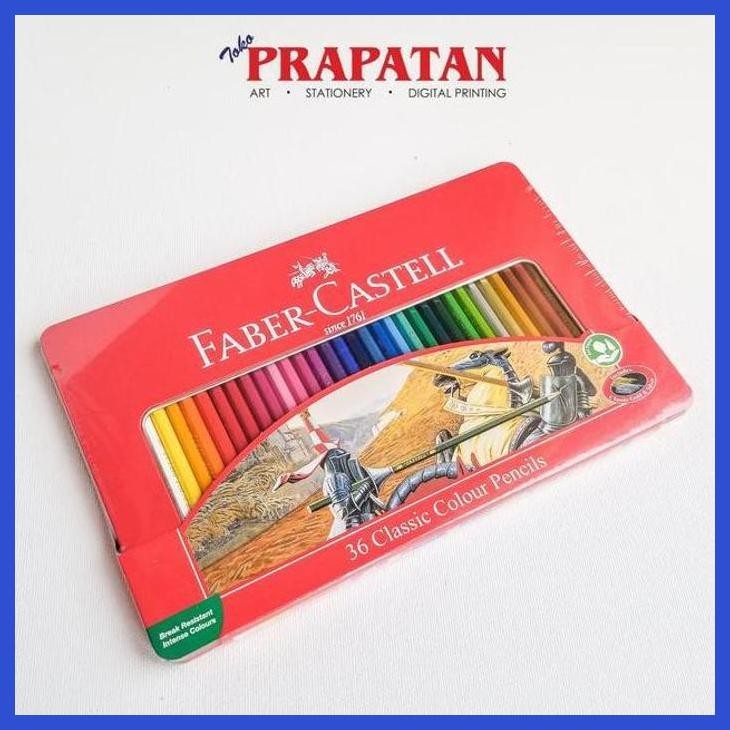 

( SEKOLAH / LUKIS ) DISCOUNT PENSIL WARNA CLASSIC FABER CASTELL 36 WARNA TIN CASE 11-58-46 (SENI / MENGGAMBAR / ART / KERAJINAN ) GOOD QUALITY