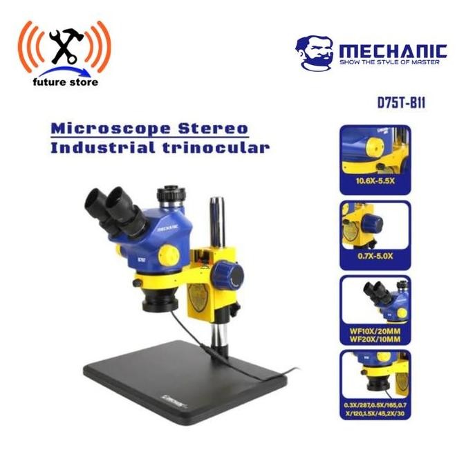 

Sale Mechanic D75T-B11 Microscope Stereo Industrial Trinocular Original