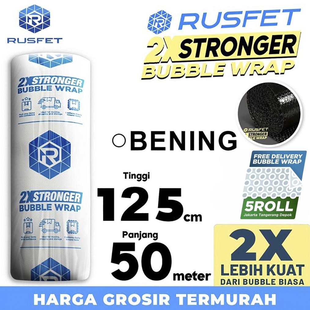 

Bubble Wrap 125cm x 50meter RUSFET BENING Bubblewrap TERMURAH / ROLL DiM
