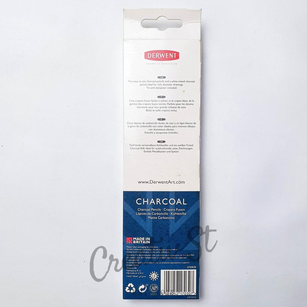 

Derwent Charcoal Pencil Set 6 Tin Case Pensil Arang Sketsa Gambar DiM