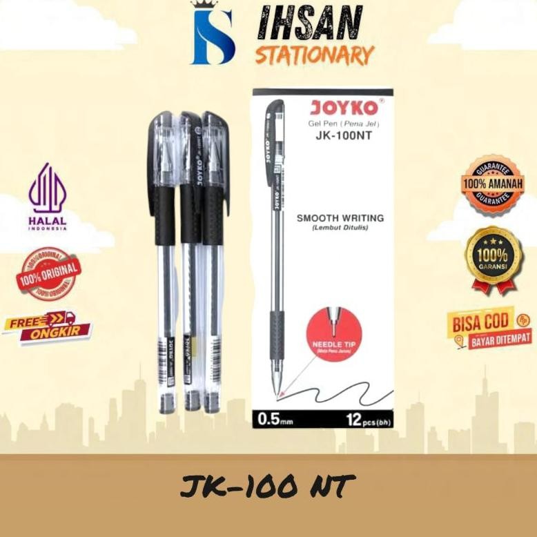 

Ballpoint Joyko Gel JK-100/JK-100NT Isi 12 Pcs (1 Lusin) DiM