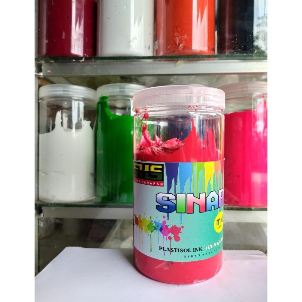 

Tinta plastisol merah SINAR HARAPAN SABLON kemasan 1kg DiM