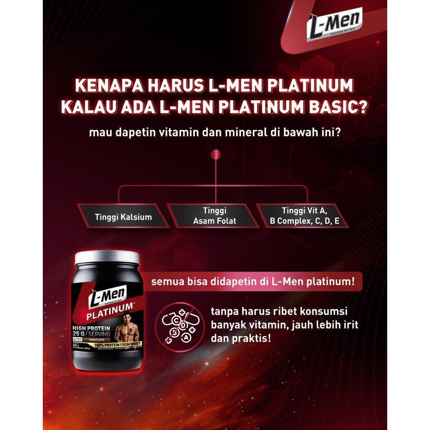 L-Men Platinum Basic Whey Protein Unflavoured 800Gr 1,7Lbs - 25G Whey Protein - 21 Serving - 5,9G Bc