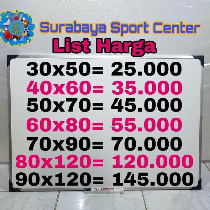 

TERLARIS - Papan Tulis White Board 2 Sisi Size 90x120CM