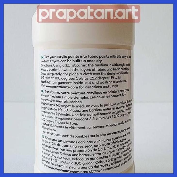 

( SEKOLAH / LUKIS ) COD MONT MARTE FABRIC PAINT MEDIUM 250ML | MEDIUM CAT TEKSTIL (SENI / MENGGAMBAR / ART / KERAJINAN ) PACKING AMAN