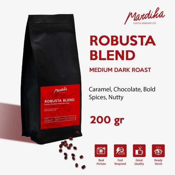 

Biji Kopi 100% Full Robusta Medium Roast 500 & 200 Gr - Mardika Coffee