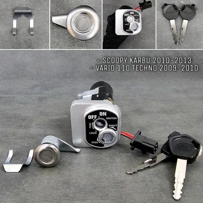 Kunci Kontak Vario Techno 110 2009 2010 Scoopy Karbu 2010 2011 2012 2013 set plus kunci jok Assy Kaw