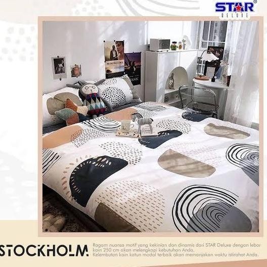 Sprei(TanpaBC)UK90x200 - 200x200 Katun Lokal Star Motif STOCKHOLM