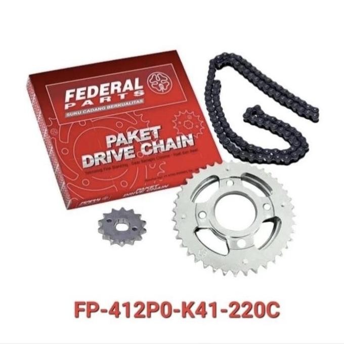 Terlaris Gir Set K41 Federal Astra Ori Untuk Motor Honda Supra X 125 Fi Injeksi , Blade 125 Fi 2014 