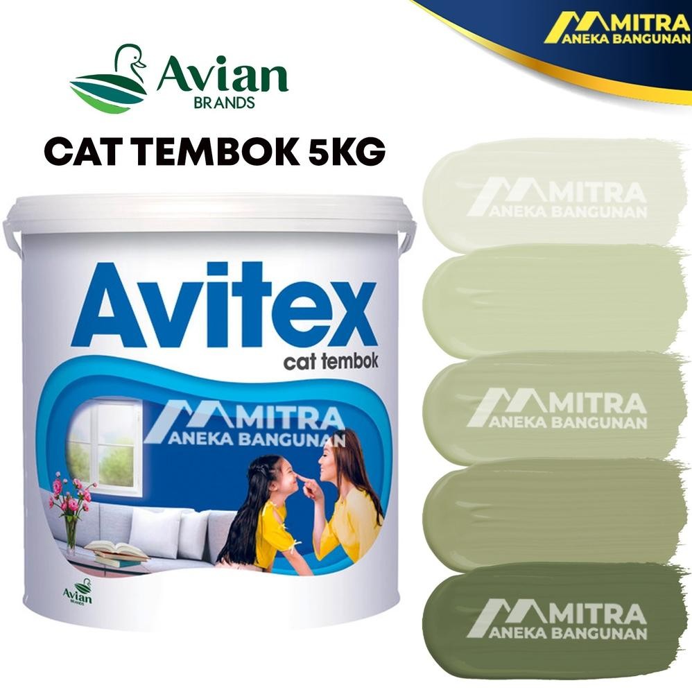 Cat Tembok Avitex Interior 5 KG / Avian N12 Sage Green