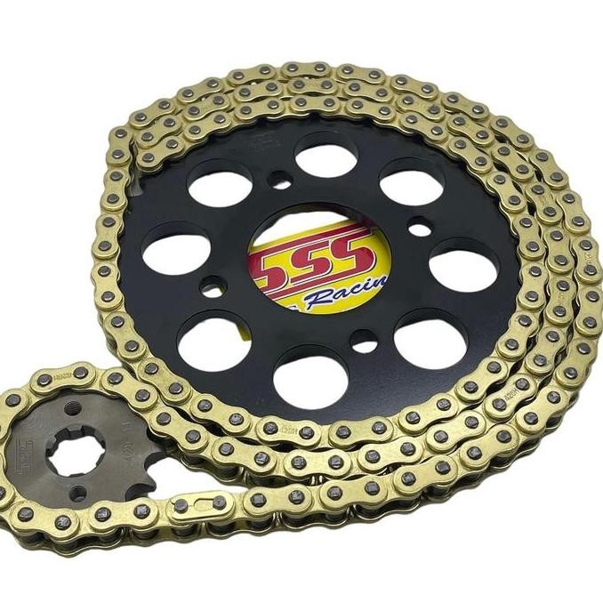 Terlaris Gear Set Gir Set Sss 428 Steel Black Honda Sonic150 Gtr Cbr Old Verza Tiger Megapro Glpro G