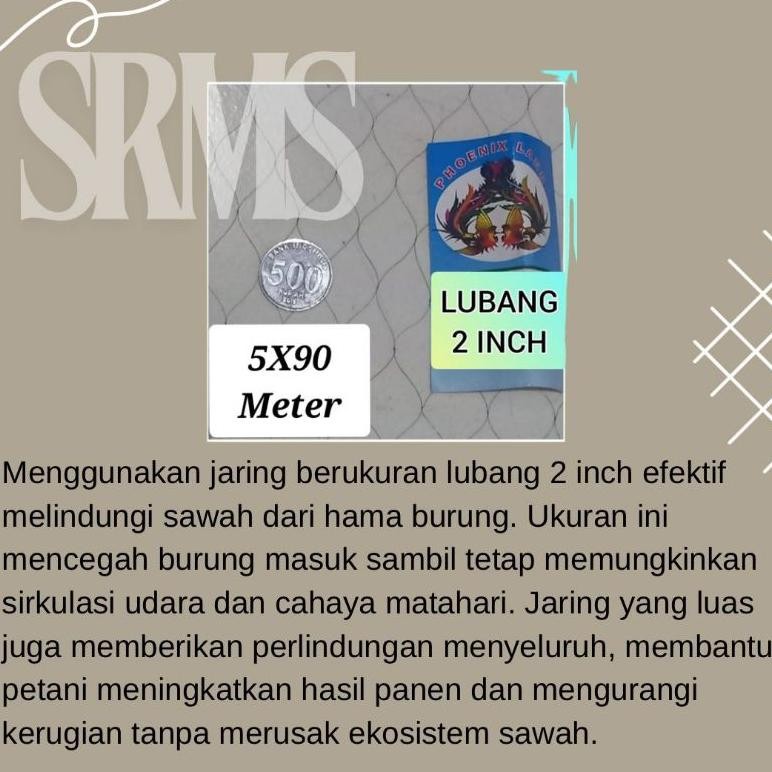 Jaring Burung Padi Sawah 2 Inch 5x90 Meter / Jaring Padi Sawah 2 Inch / Jaring Burung Pipit Dan Empr