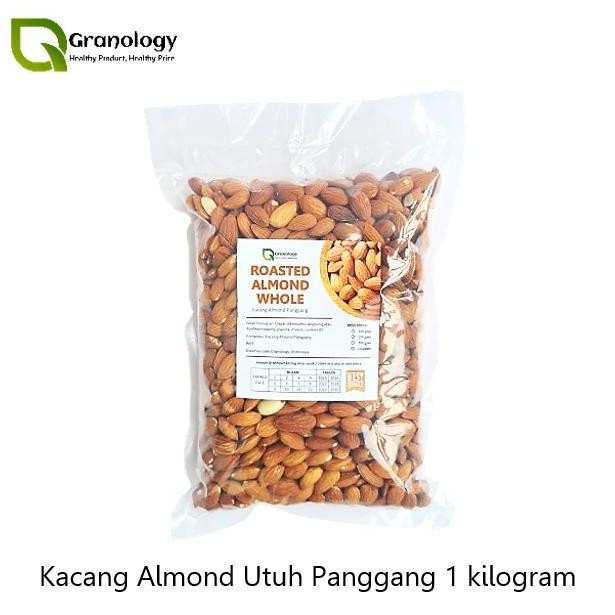 

Kacang Almond Oven / Roasted Whole Almond (1 Kilogram) By Granology Kualitas Terbaik Harga Termurah