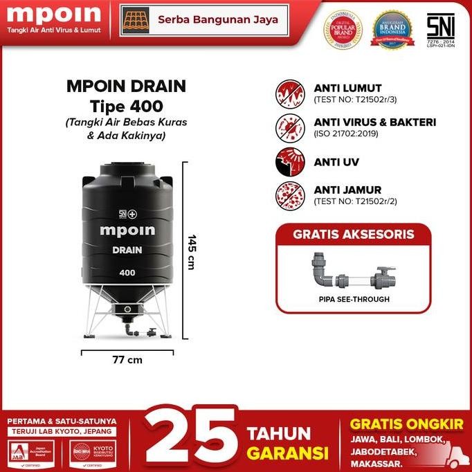 Terlaris Mpoin Drain ( 400 Liter ) Tangki Toren Air