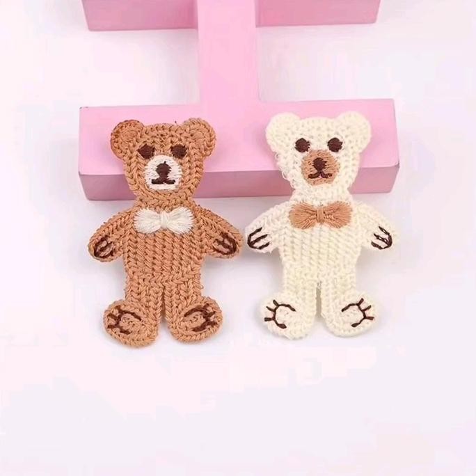 

Silahkan Order] patch bear croschet knit wool, patch beruang