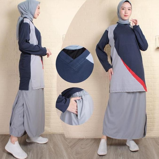 SETELAN BAJU SENAM MUSLIMAH ROK CELANA / MODEL CELANA ROK MUSLIMAH SETELAN BAJU OLAHRAGA WANITA MUSL