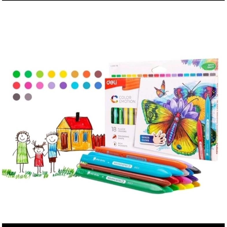 

YENYEN_ATK Deli Krayon Sekolah 12/18/24 Warna Cerah Bentuk Segitiga Ergonomis Tidak Beracun EC20020
