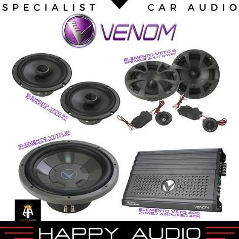 ready  Paket Audio Mobil Full Set Sound System VENOM ELEMENTO VETO SERIES