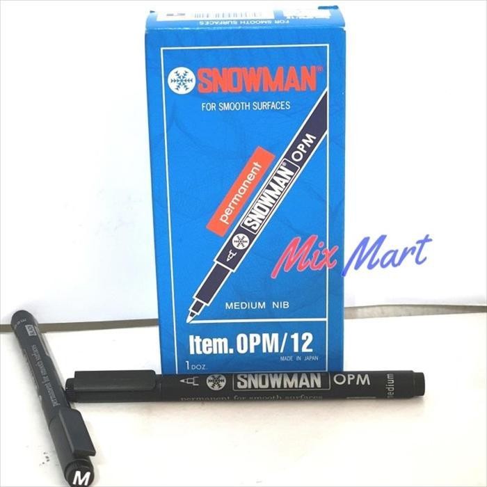 

Cn Ohp Pen Snowman Opm / 12 Medium Proyektor Mika Hitam