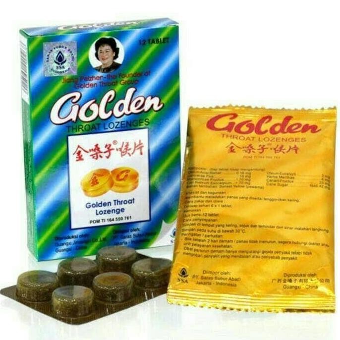 

Golden Throat Lozenges 12's - Permen, Pelega Tenggorokan,