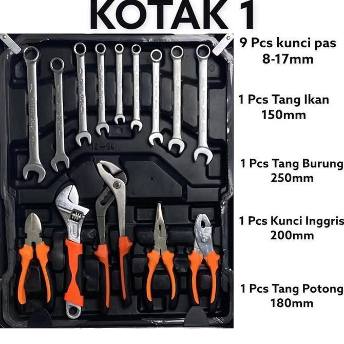 TERLARIS ISKU Tool Kit Set 187 PCS Perkakas Bengkel/Tool box setPerkakas Bengke