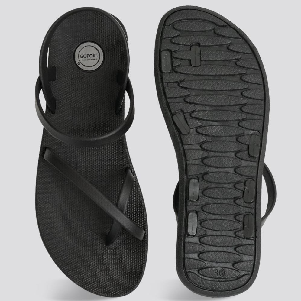 Diskon [Gofort] Sandal Tali Wanita Kekinian Lulu - Hitam