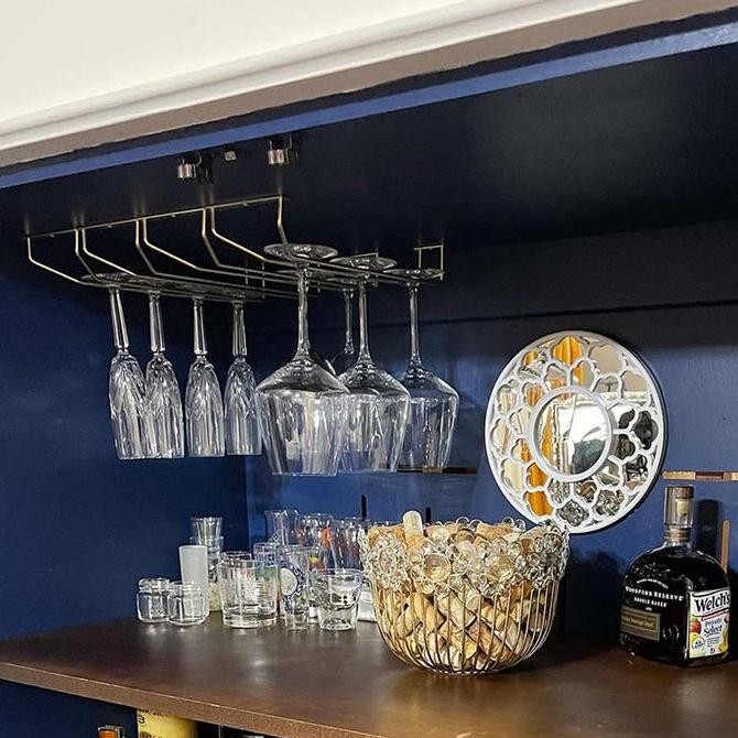 Rak Gelas Gantung Dinding Untuk Mini Bar Dan Dapur Rak Gelas Wine