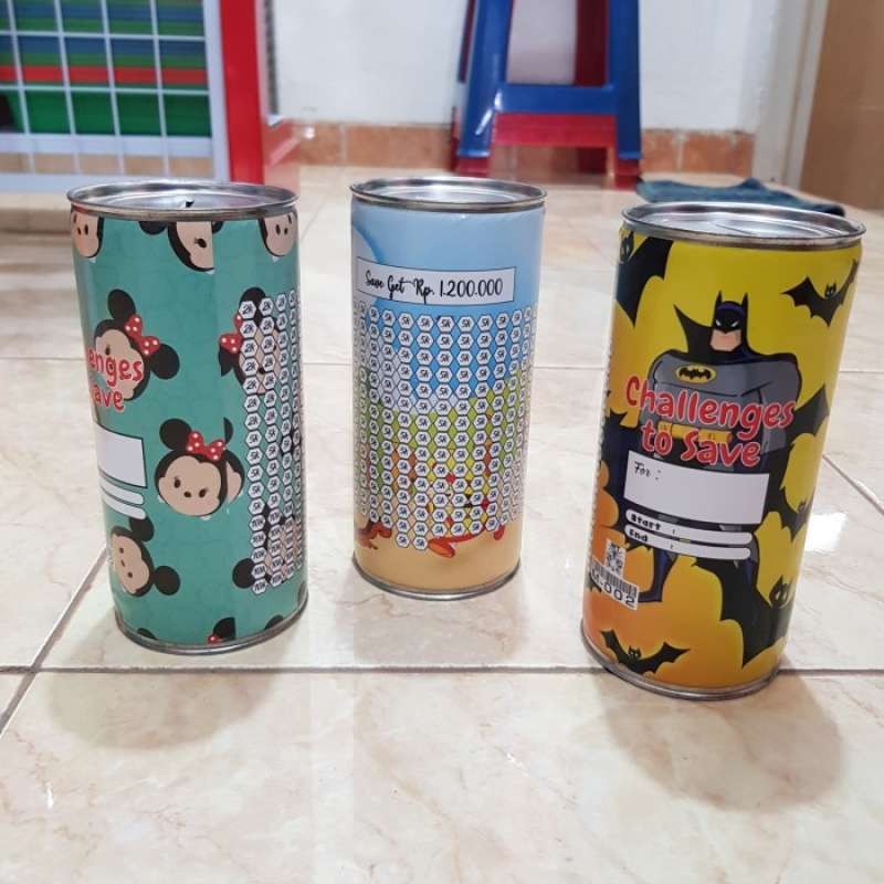 Celengan Target Permanen Viral Bahan Kaleng