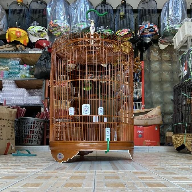 SANGKAR KANDANG MURAI EBOD JAYA COKLAT LIS ACRILIK NO 1