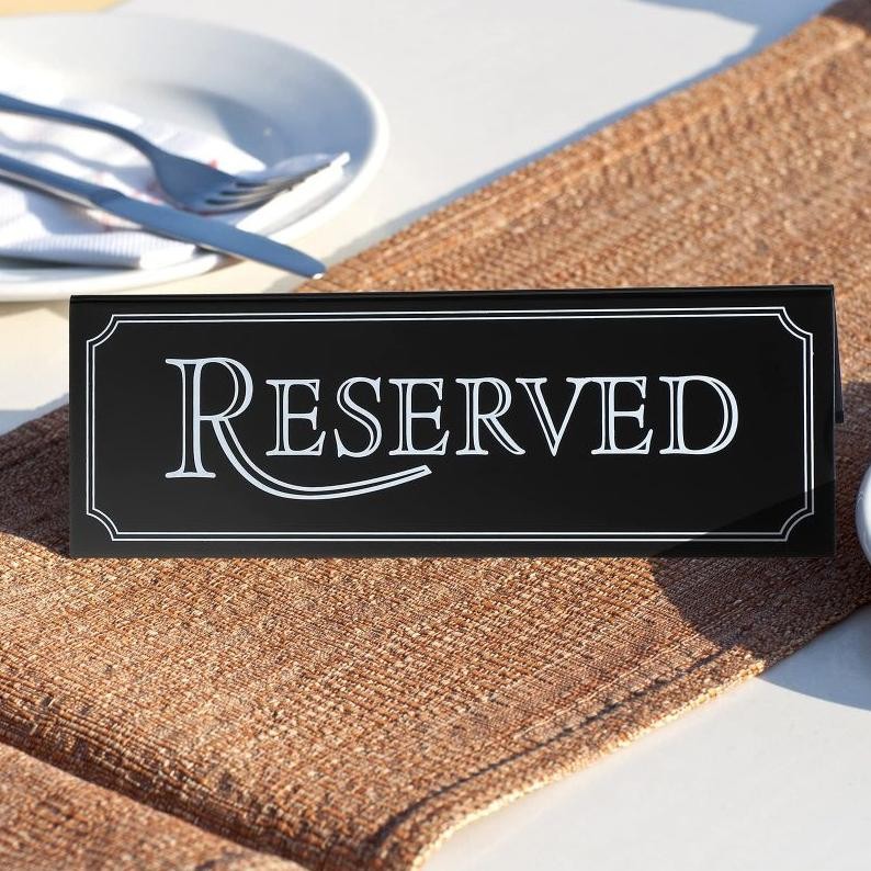 

Premium Reserved Table Sign Papan Meja Acrylic Table Card Sign Hotel Restaurant Reserved Table Sign High Quality