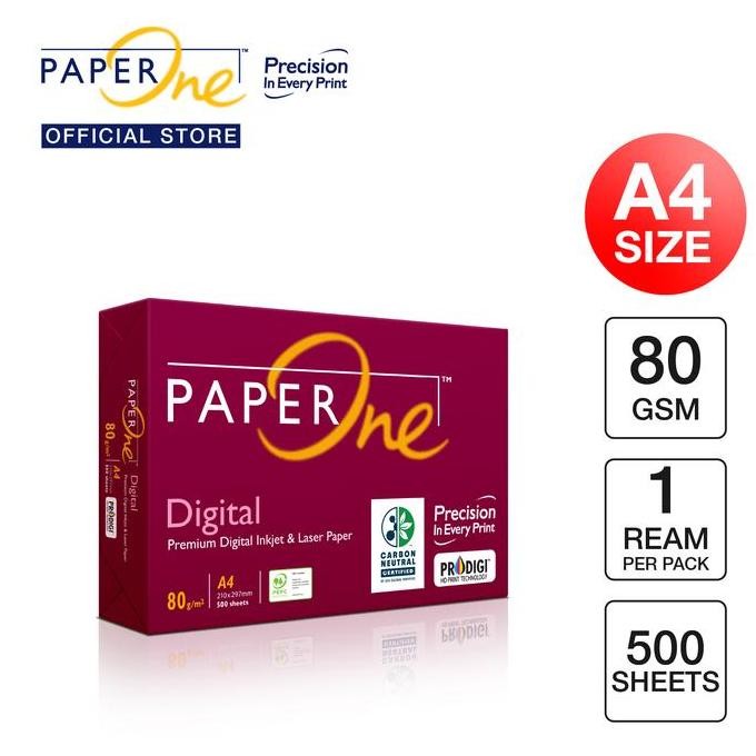 

PaperOne Digital Kertas A4 80gr Carbon Neutral 1 Rim (500 lembar)