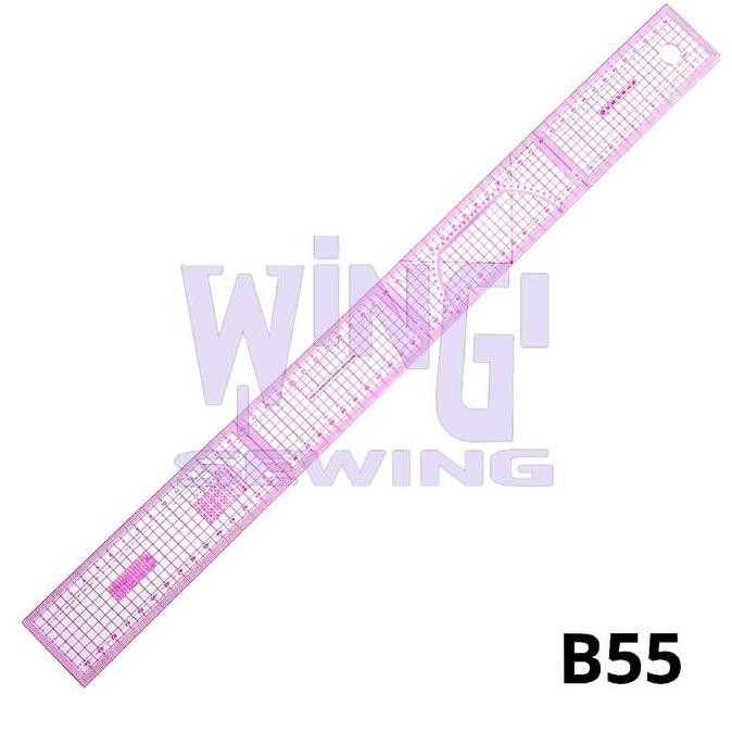 

B55 Penggaris Jahit Pola Mika Lentur Skala Quilting Metric