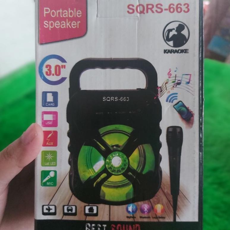 Heatshrin (270Gr) Speaker Bluetooth Sqrs-663 Free Mic Michrophone Micropon Mikropon Bluetut Sqrs663 