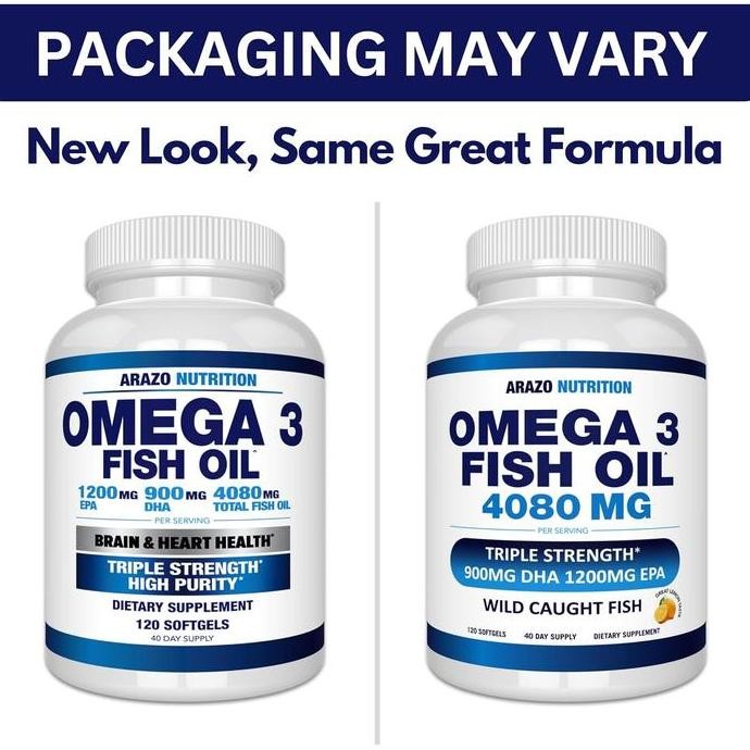 Arazo Nutrition Omega 3 Fish Oil 4,080Mg High EPA 1200Mg DHA 900Mg