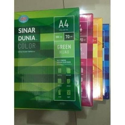 

Kertas Fotocopy HVS Warna A4 70gram Sinar Dunia/Office Paper A4 SIDU BERWARNA Biru Hijau