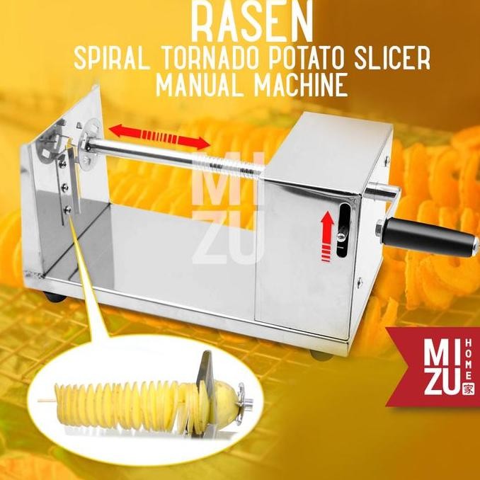 

Terlaris Mizu Rasen Tornado Potato Slicer Manual Mesin Pemotong Kentang Spiral