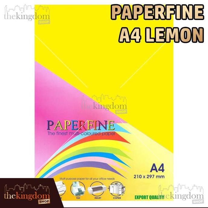 

New Product - Paperfine Kertas Hvs Warna A4 Lemon Kuning Tua / Isi 100 Lembar Kiarastoreku