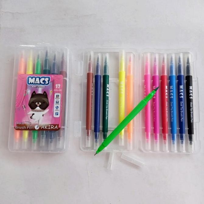 

New Product - Brush Pen Dual Tip Macs Spidol 12 Warna Kiarastoreku