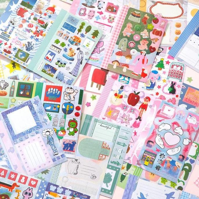 

Two-Sided M5 Series Sticker Book Stickers Dekorasi Binder Scrapbook Jurnal Stiker Diy Stiker Vintage Co