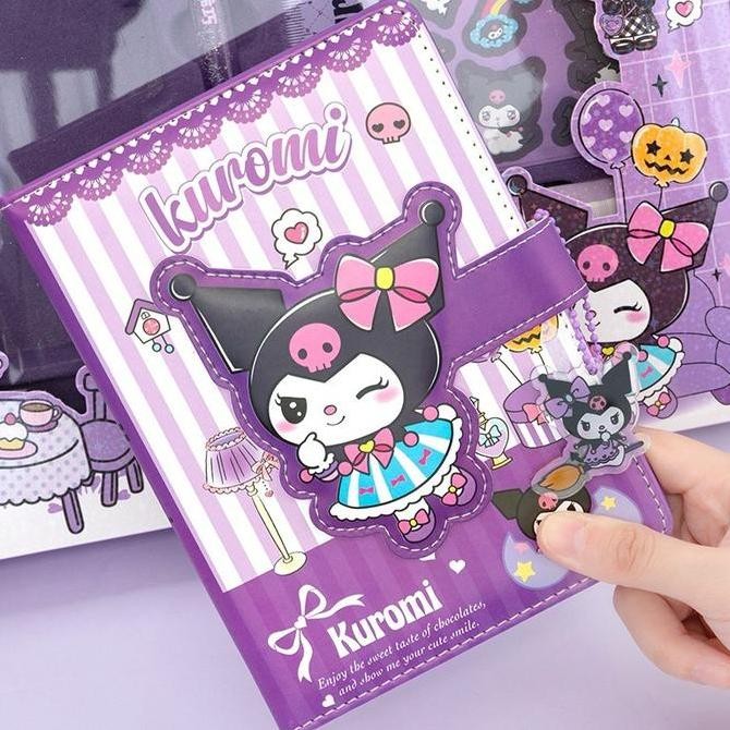 

New Product - Sanrio Luxury Notebook Fullset 9 In 1 Gift Box /Diary Gift Box Kuromi & Melody /Notebook Kuromi Set Kiarastoreku