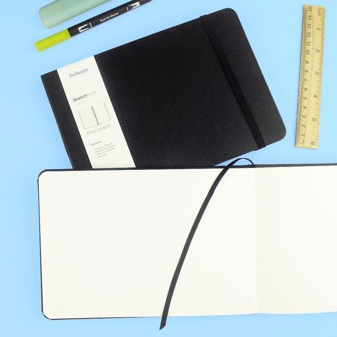 

New Product - Bukuqu Sketchbook A5 140 Gsm Landscape - Sketsa Cream Paper - Notebook Gambar Hardcover Kiarastoreku