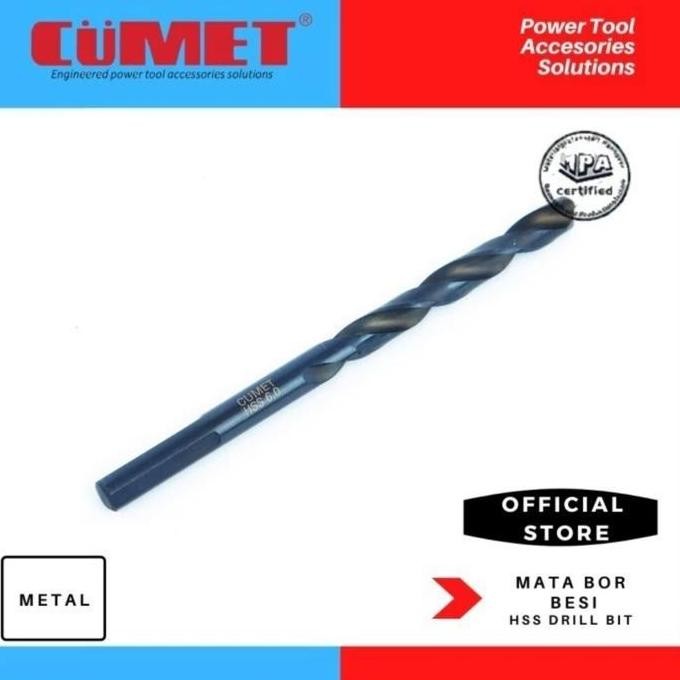 Mata Bor Besi Stainless Kayu CUMET HSS DRILL BIT Black Oxide Germany
