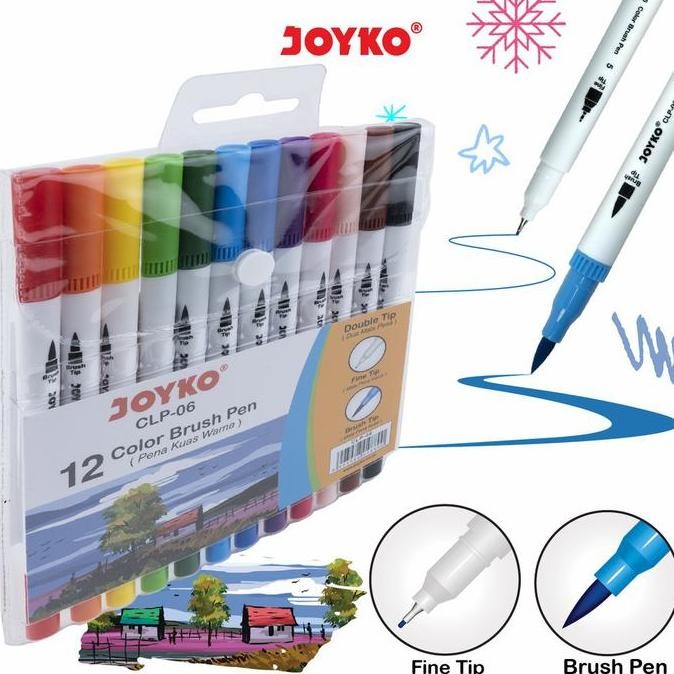 

New Product - Brush Pen Pena Kuas Joyko 12 Warna Kiarastoreku
