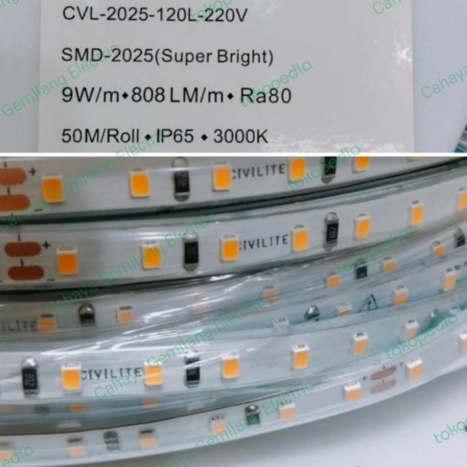 Civilite LED Strip LED SELANG 50m 50Meter 220Volt SMD2025 9watt/meter