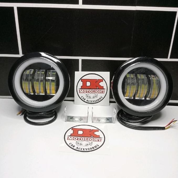 Lampu Foglamp Daymaker 3 Lensa Bulat 3.5 Inchi | Sorot Tembus Kabut Motor Mobil